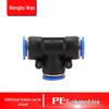 Plastic T-Shaped Reducing Tee Quick Connect Pneumatic Air Hose Fitting (PE-6/8/10/12)