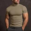 Men'S Sports Work Base Daily Wear T-Shirt Summer Men'S Solid Color Slim Fit Casual T-Shirt Short Sleeved Top