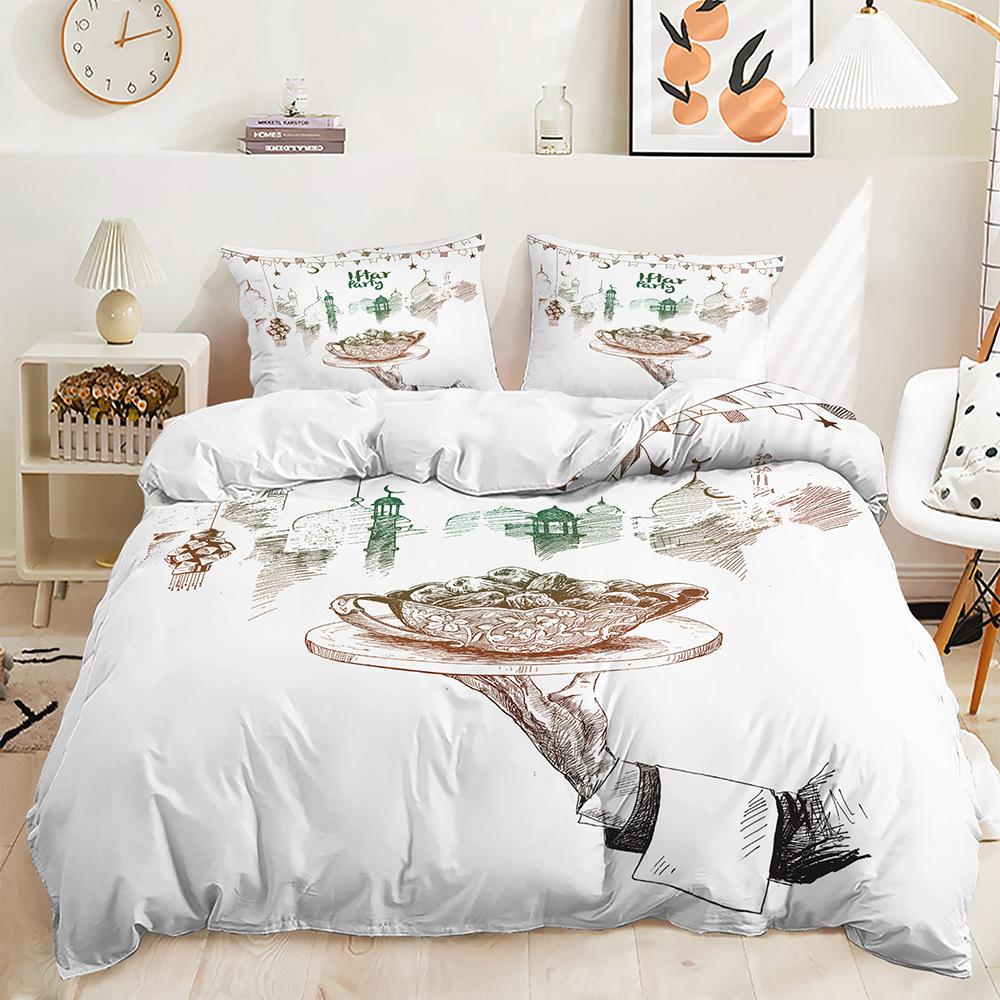 Пододеяльник со звездами и луной Twin King мусульманский комплект постельного белья для праздника Рамадан из микрофибры, покрывало для лампы для подростков и взрослых, декор