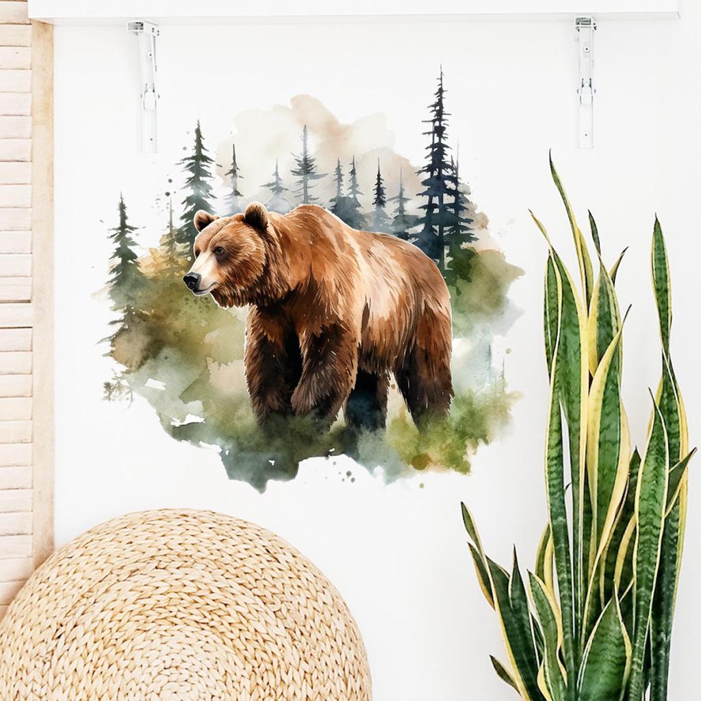 Animal Fierce Bear Wall Stickers for Living Room Decor