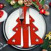 Christmas Tree Cutlery Holders 12pcs - Felt Fork & Spoon Pouches for Holiday Table Decor, Ideal for Christmas and Easter