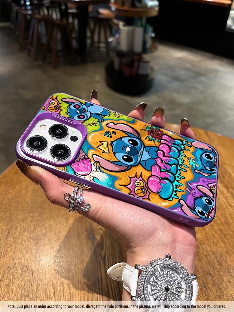 Серебряный чехол Stitch для iPhone 12/12 Pro Max/13/14/15 Plus/16/17