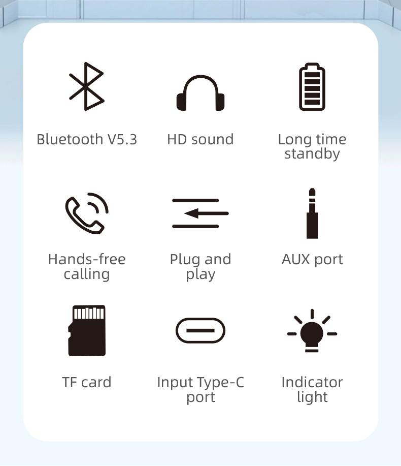 Автомобильный Bluetooth 5.3 приемник-адаптер 3,5 мм AUX разъемы для автомобильных динамиков A2DP беспроводной аудио музыкальный приемник адаптер поддержка TF карты автомобильная громкая связь