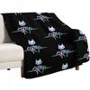 The Stray Game Logo in Holographic Iridescent Rainbow Throw Blanket Cozy Light Blanket for Travel Camping Picnic
