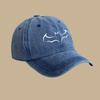Retro washed soft top hat trendy bat pattern casual cap spring and summer outdoor versatile travel baseball cap