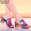 Crystal Sandals Ladies Open Toe Sandals Square Heels Spring Summer Shoes Sandals Women Footwear Sandalia Feminina