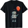 Cute Retro Robot Holding Balloon For Kids And Robot Lovers T-Shirt