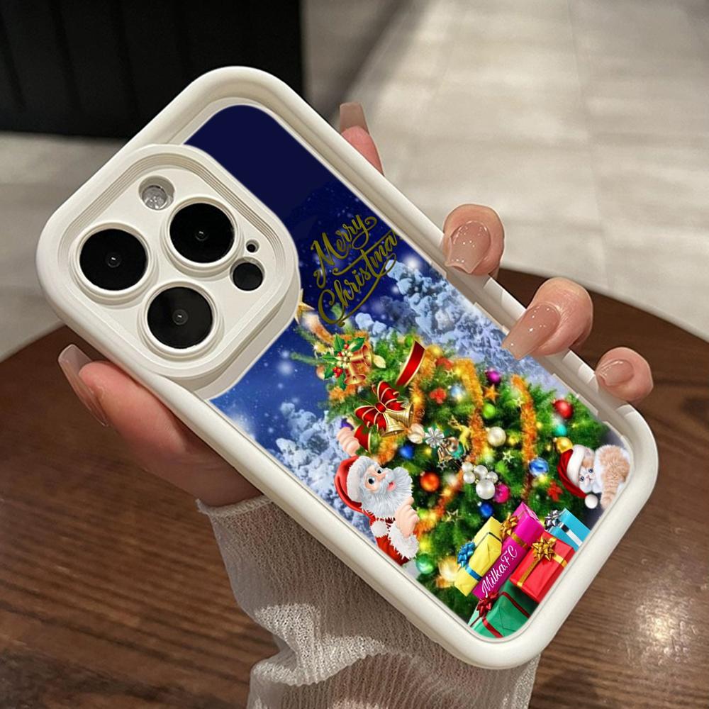 Чехлы для телефонов Ae119 Merry Christmas Santa art design для iPhone 16 14 13 11 Pro Max 15 7 8 6 Plus 12 mini XR XS Max SE Angel Eye Ladder Protective Cover