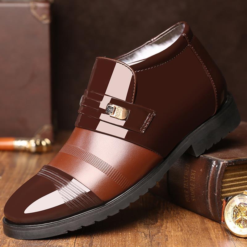 Luxury Brand Men Winter Snow Boots Warm Thicken Men's Ankle Boots Bot Fashion Male Business Office Formal Leather Safety Shoes