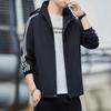 Мужские куртки с капюшоном на весну и осень, мужские пальто с тремя полосками, модные и повседневные мужские тонкие тренчи