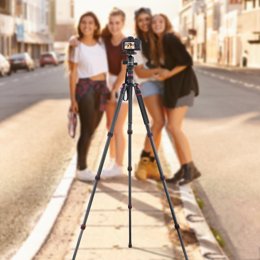 Andoer TTT-008 200cm/78.7in Adjustable Carbon Fiber Camera Tripod Stand Monopod 12KG Payload with