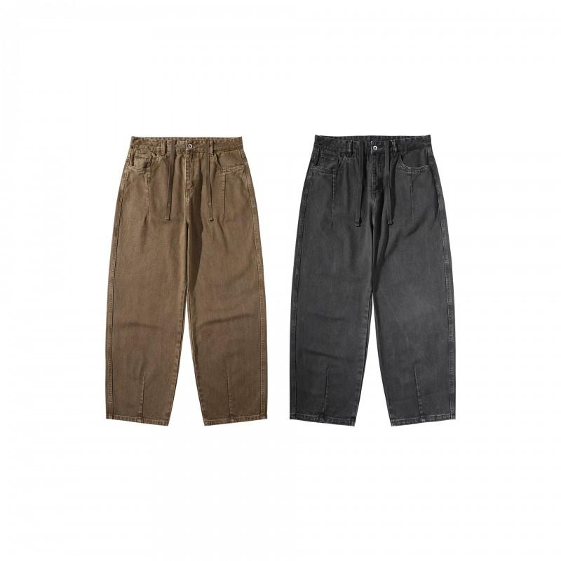 Mens Relaxed Fit Cargo Pants 2026 American Vintage Distressed Straight Leg Casual Trousers