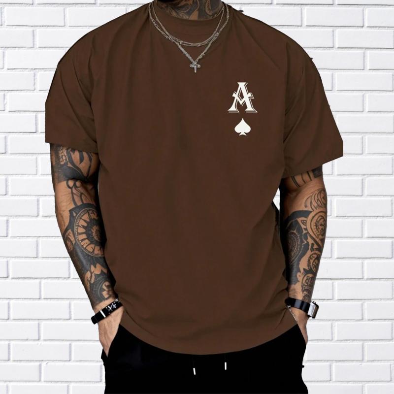 Новая летняя мужская модная футболка, мужская футболка с принтом «Тузы в покере», топ