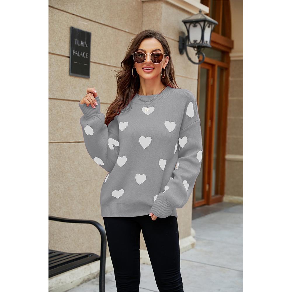 Winter Love Pullover Women's Knitted Sweater Women's Plus Size Loose Sweater Women