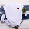 Summer Love Printed Cotton Loose Casual Round Neck Large Short Sleeves T-Shirts Women's