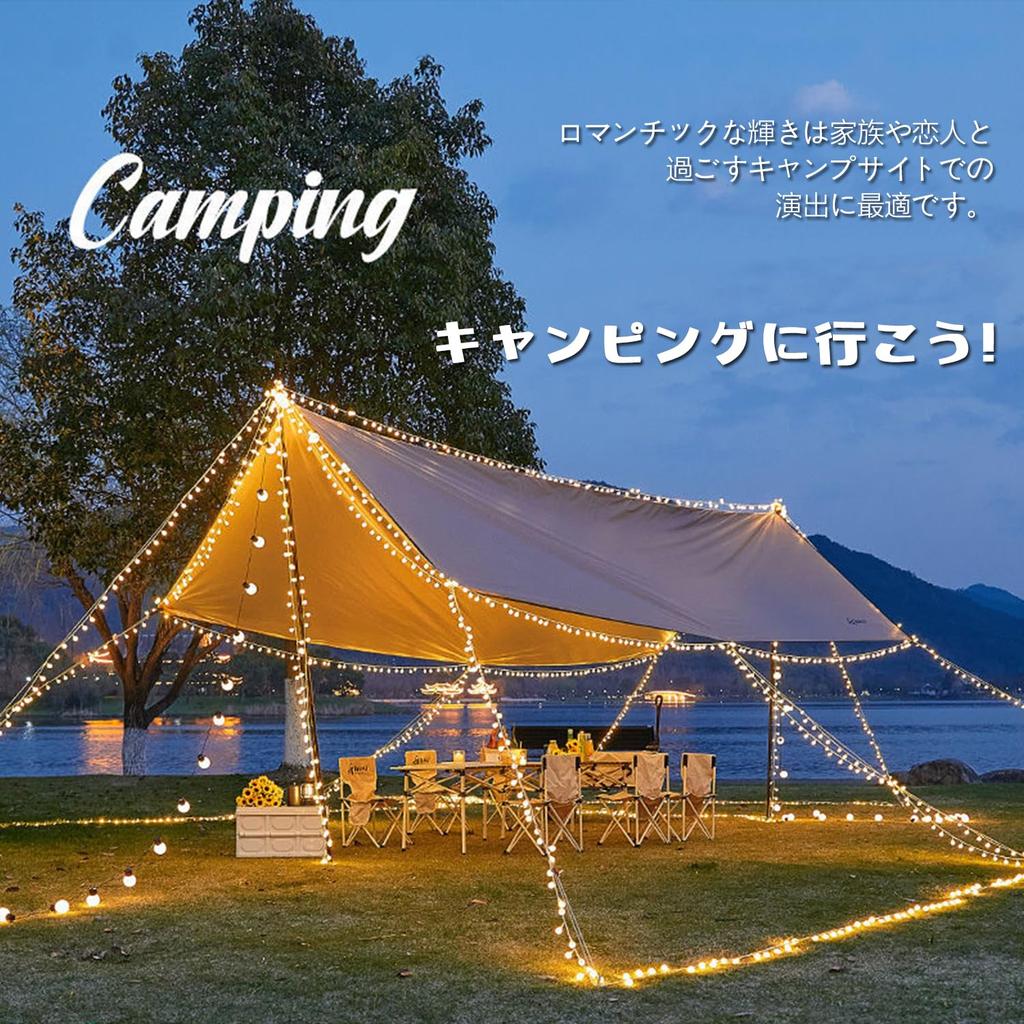 Topamz Fairy Lights, LED Bulbs, 6m, 40-Light Set, FlashingOn Switch, Water-Resistant and Dustproof, Cordless, IndoorOutdoor Use, Garden & Camping