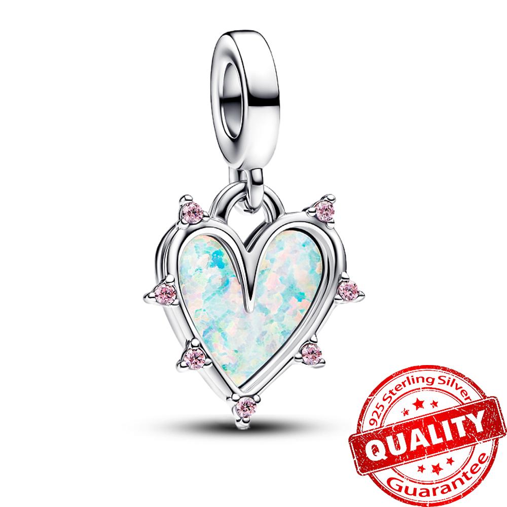 Классическое золотое проволочное сердце и сверкающий циркон из стерлингового серебра 925 пробы, подвеска-шарм "Ангел" для DIY-женского браслета, аксессуары для кулона