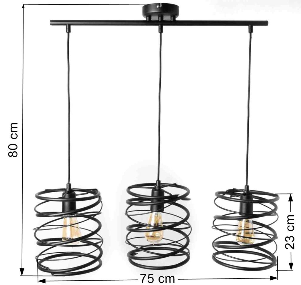 Nowoczesne Lampy Wiszące Loft Spring 2786/Z-B-3