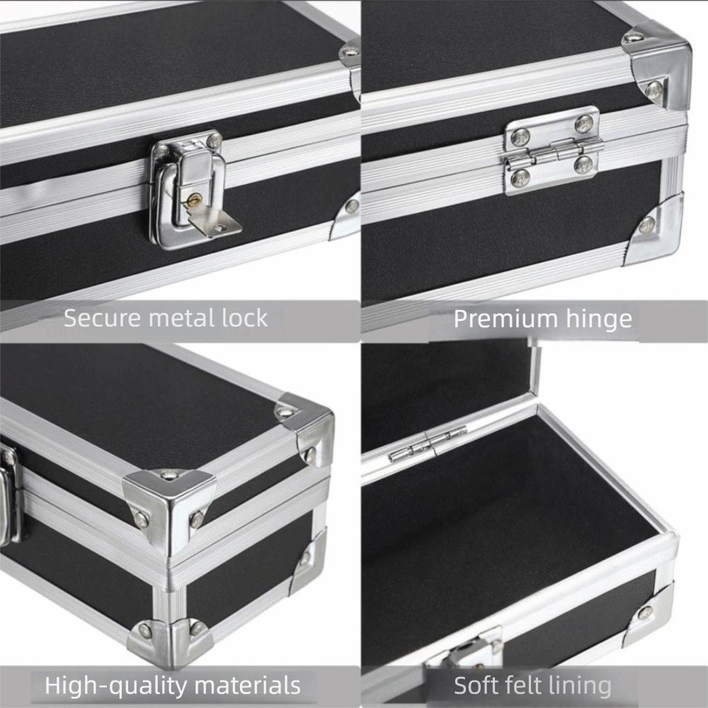 Lockable Design Multi Functional Tool Case Shock Resistant Metal Briefcase  Coins Storage