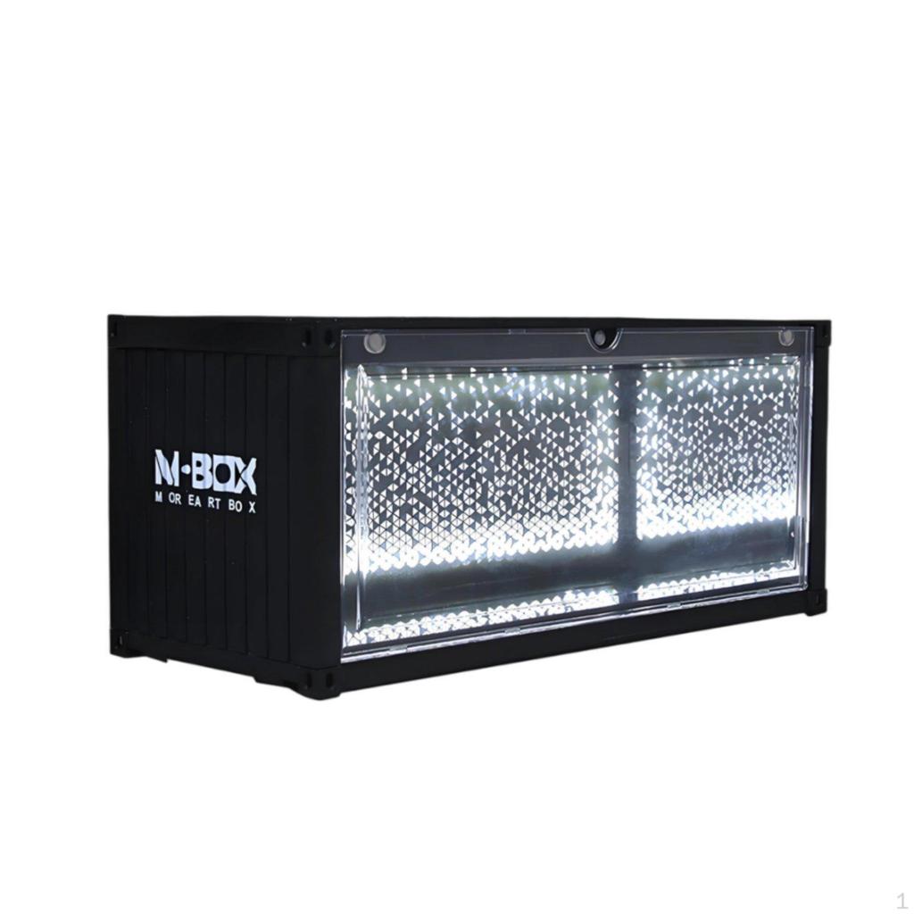 Lighted Container Diorama Collectible model car Display Box Modular Parking Lot Scene for