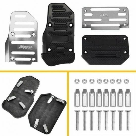 Silver Non-slip Automatic Gas Brake Foot Pedal Pad Cover -Car Accessories