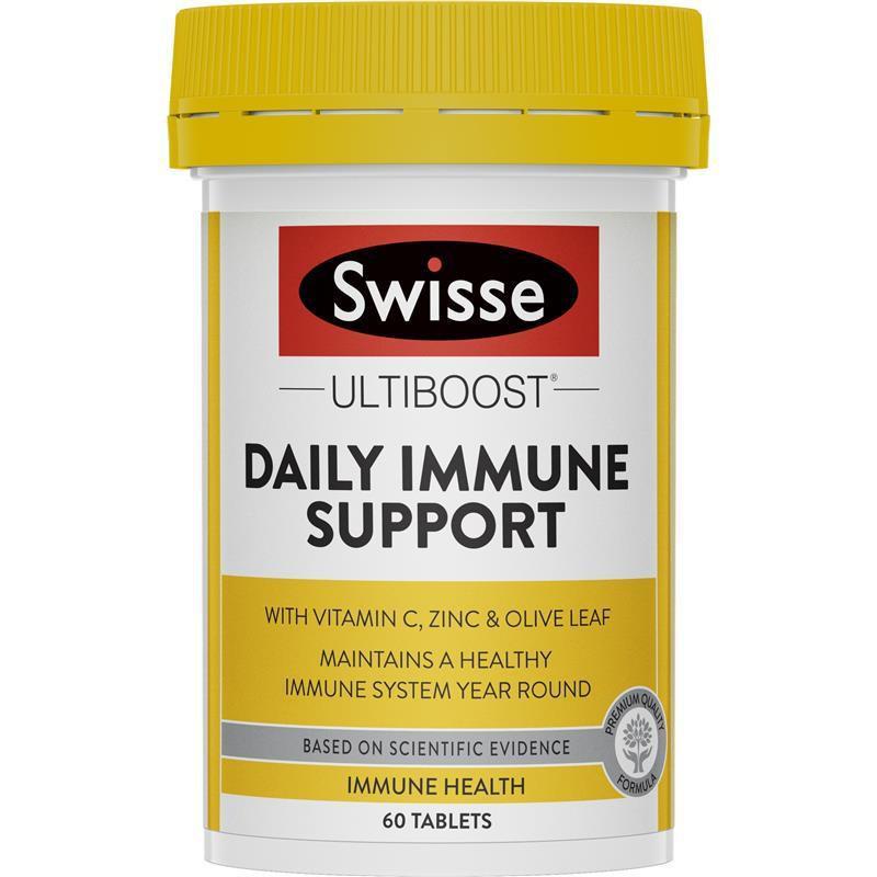 Таблетки Swisse Daily Support: 60 таблеток с витамином C и цинком для взрослых