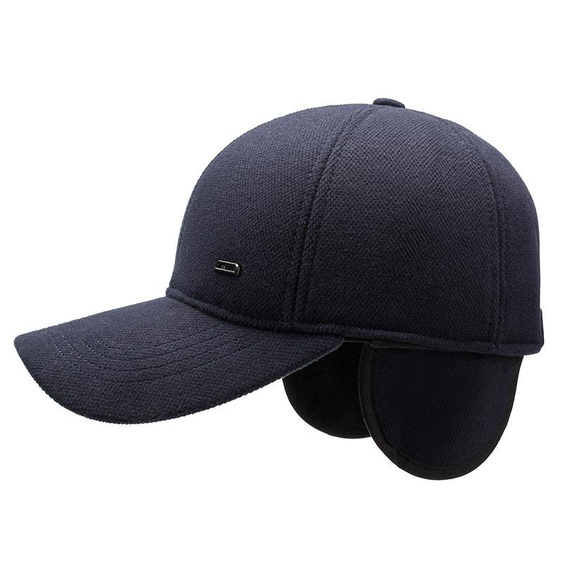 Кепка для мужчин среднего и пожилого возраста, зимняя, для защиты ушей, хлопковая, теплая, толстая, бейсбольная кепка