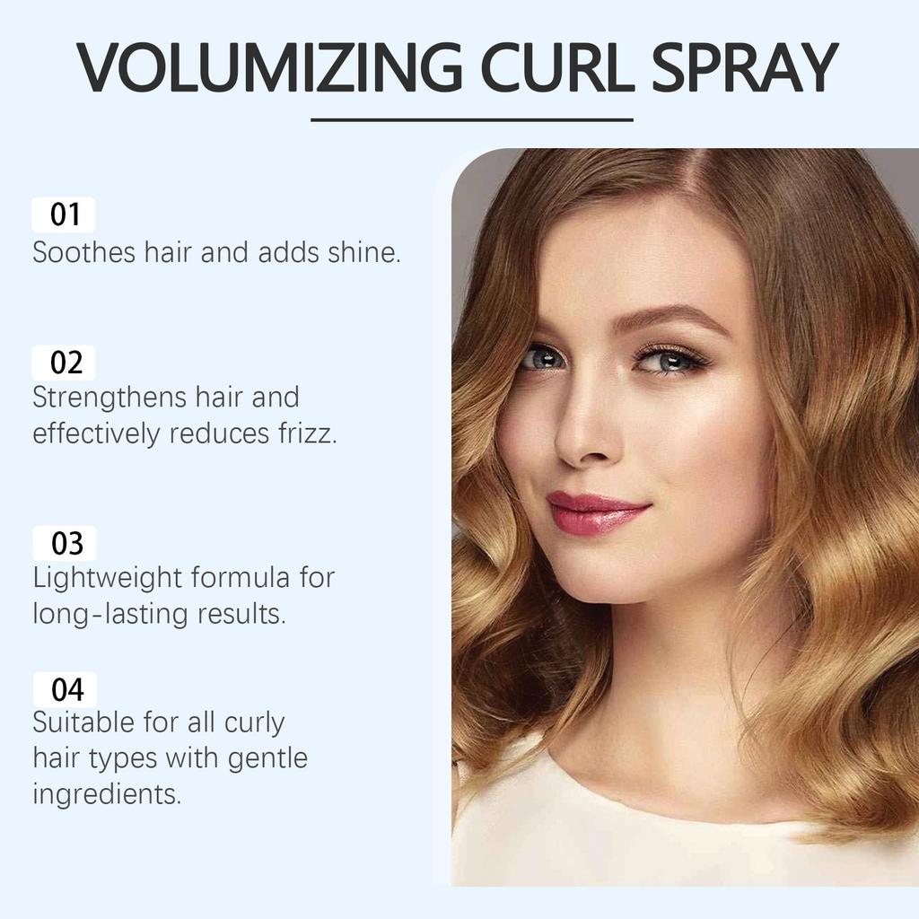Curl Volumizing Spray Styling Spray Adds Volume And Curves Long-lasting Hold Increases Elasticity,100ml