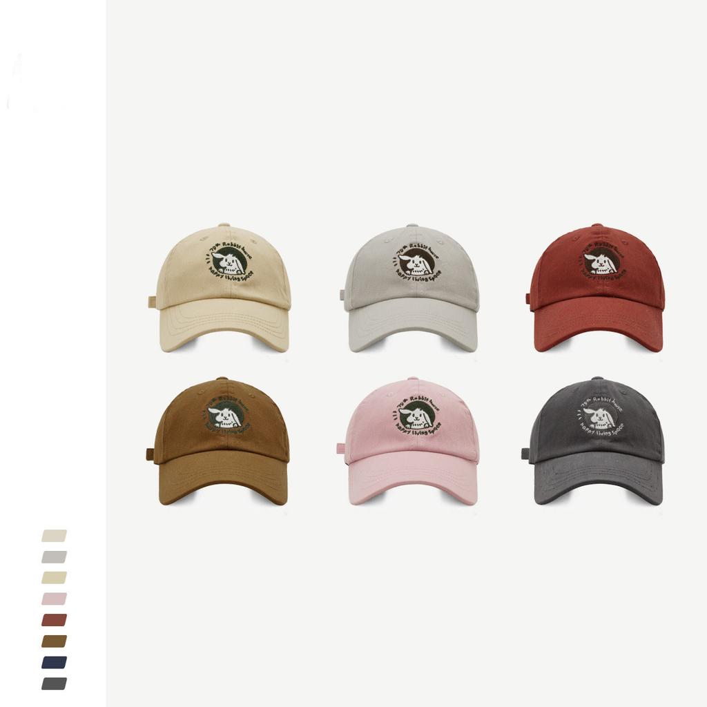 Hat Women Sweet Cute Rabbit Embroidered Baseball Hat Couple Street Korean Couple Versatile Soft Top Baseball Cap Summer