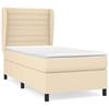 3128010 vidaXL Divan Bed and Mattress Cream 90x190 Cm Fabric