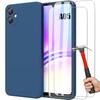 Case + Tempered Glasses - Samsung - Galaxy A05 - Liquid Silicone - Navy Blue - Matte Effect