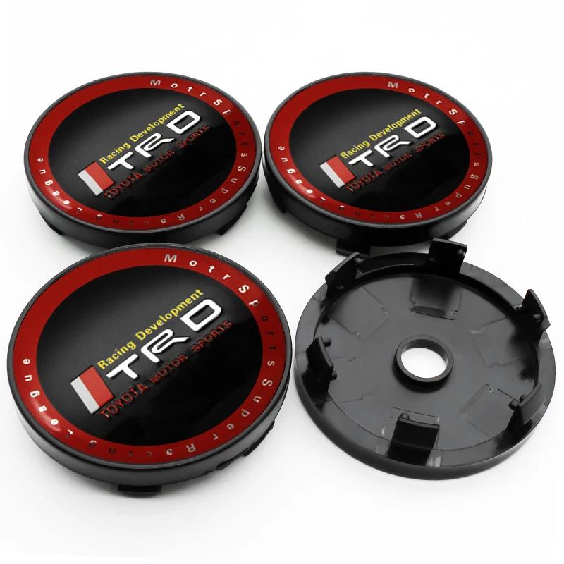 For Toyota YarXP114Pcs For Toyota TRD Corolla Auris Yaris Prius Highlander 60mm 56mm Car Wheel Center Hub Cap Rim Cover Stickers Badge Accessories