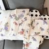 New Flower Print Cute Pajama Home Wear for Women Pajamas Autumn Sleepwear Lounge Wear Long Sleeve Top Pant 2PC Pajama Set