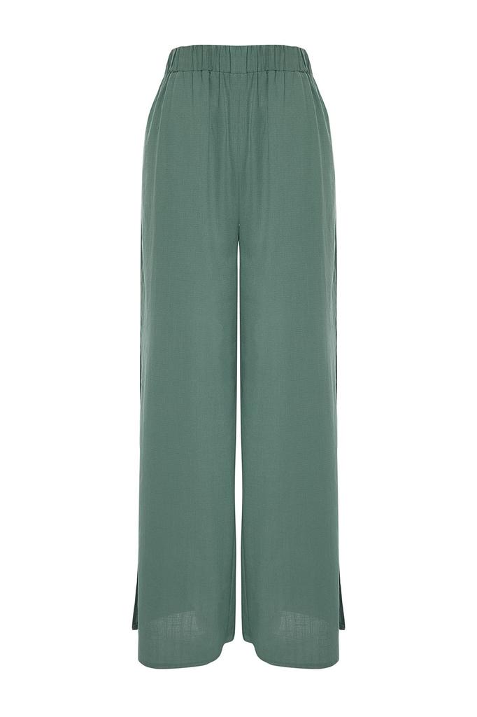 Женские брюки из 100% хлопка коричневой ткани