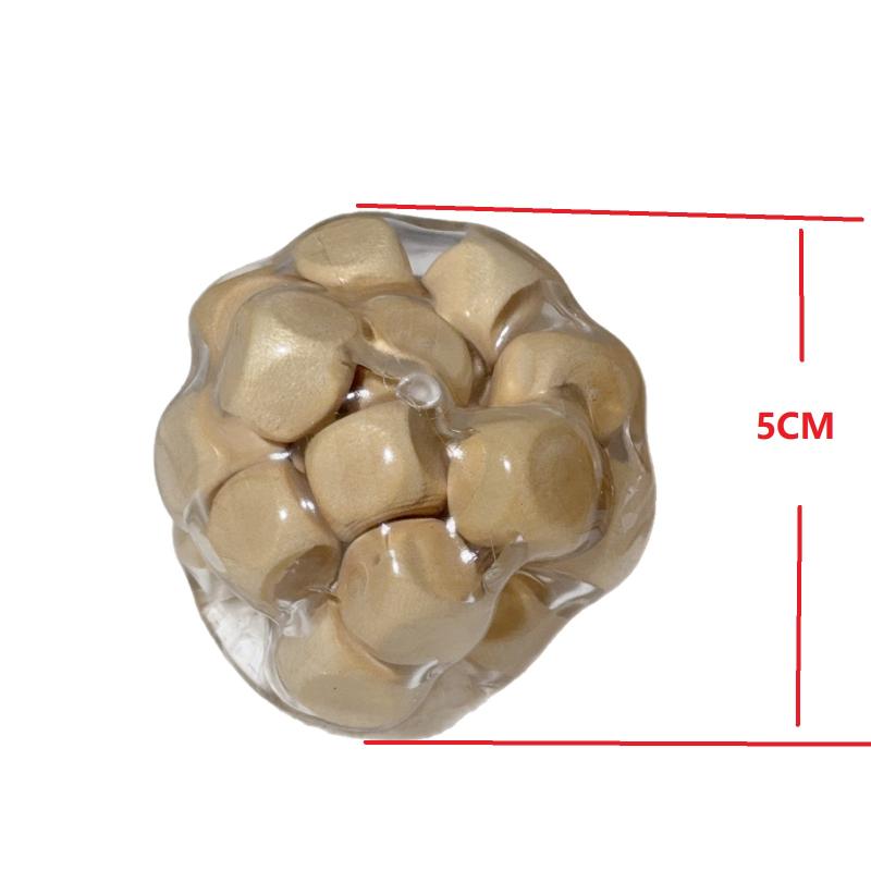 Creative Handmade Wooden Squeeze Noisy Ball 1Pcs Fidget Stress Relief Toy for Long Hour Work Relaxation