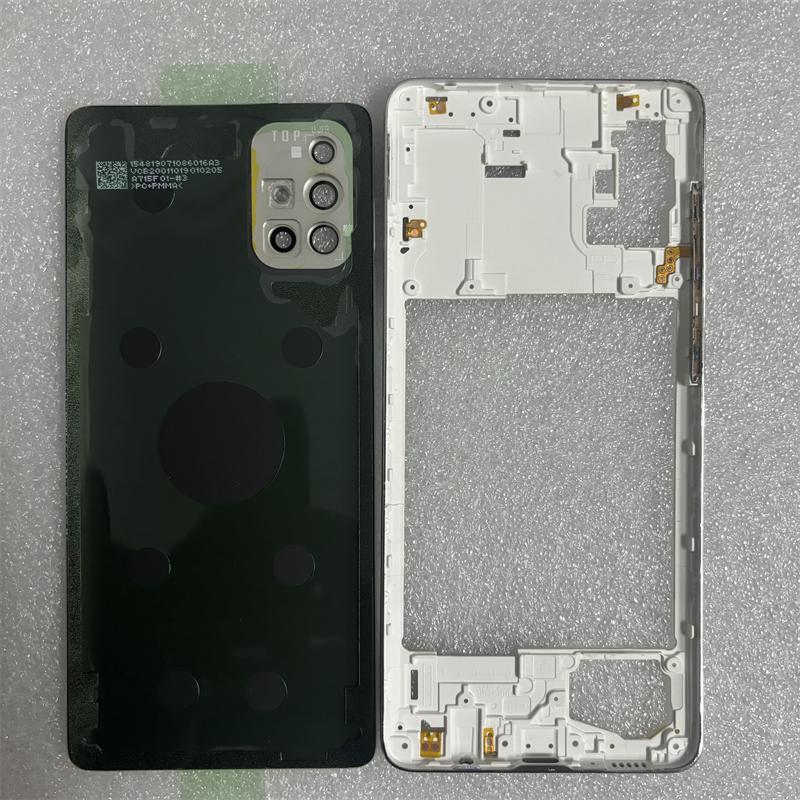 Для SA Galaxy A71 4G 2020 A715 a715f Корпус Средняя Рамка Крышка+Аккумулятор Задняя Крышка Задняя Крышка+Объектив Камеры