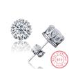 925 Sterling Silver Crown 8MM Cubic Zirconia Stud Earrings For Women Men Gift Oorbellen Boucle D'oreille S-E17