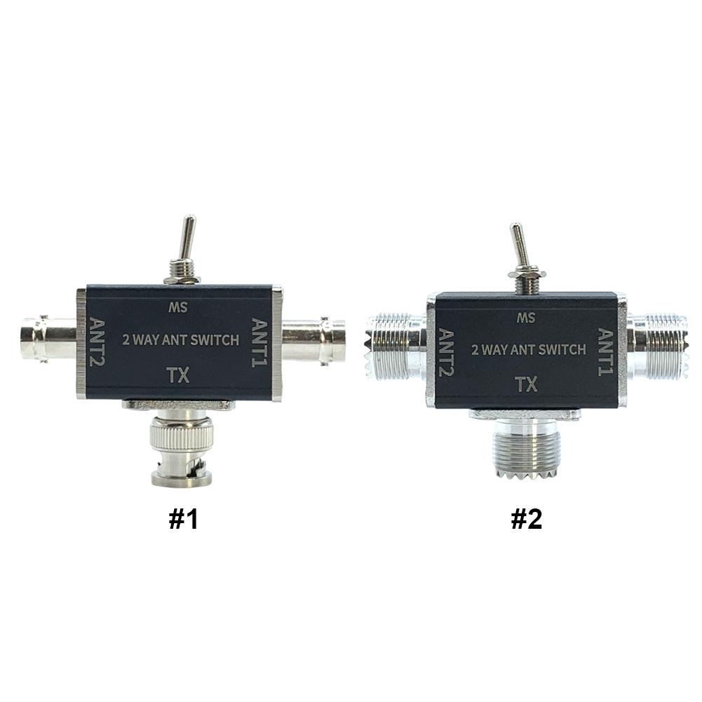 2 Way Manual Coaxial Antenna Switches 1 Input & 2 Outputs 100W 0-50MHz Antenna Switches with OFF/Ground Protection