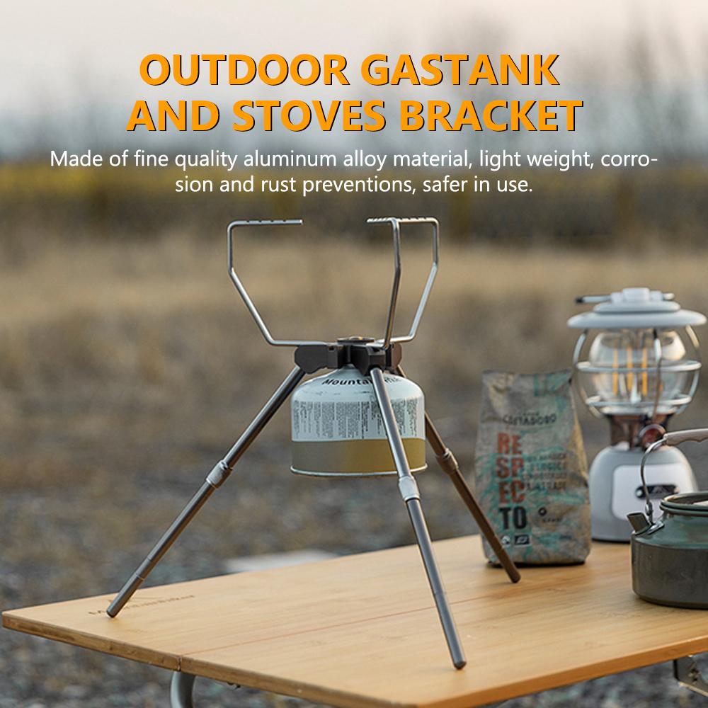 Outdoor Camping Gastank and Stoves Bracket Portable Detachable Furnace Rack Height Adjustable