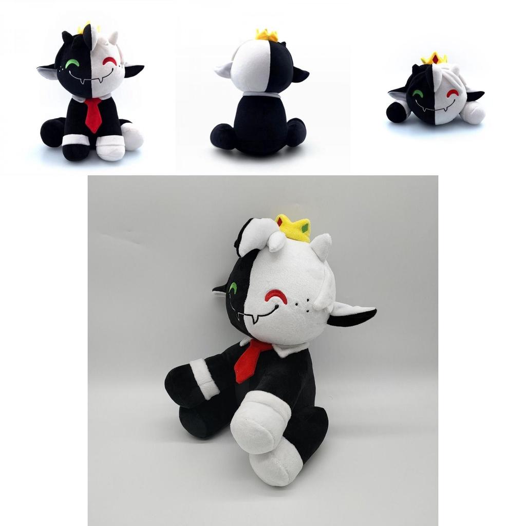 Charming New Ranboo Sit Cute Plush Toy Black And White Sheep Doll For Home Decor