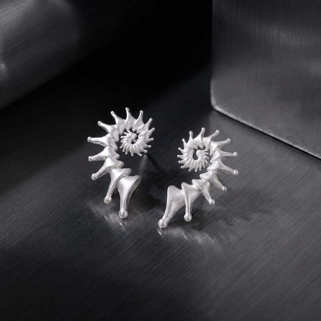 1 пара Модные Креативные 3D Серебряные Серьги-Ракушки для Женщин Преувеличенная Личность Праздничные Ретро Серьги