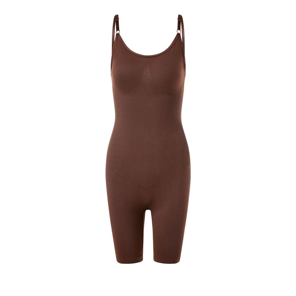 Women's Seamless Full Body Shapewear Bodysuit, Tummy Control Mid Thigh Shaper with Adjustable Straps, Plus Size Slimming Bodysuit for Daily Wear