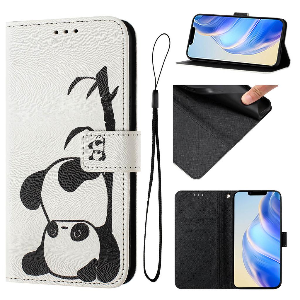 Cute Panda Luxury Painted Leather Case Wallet PU Leather Book Style Cover for Samsung Galaxy S21 S22 S23 S24,Note10 Note20,A13 A15 A16 A06 A54...