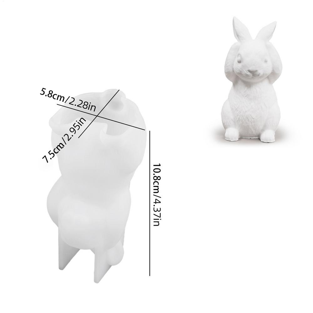 Пасхальная силиконовая форма в виде кролика, форма для статуэтки кролика для поделок, литье из гипса, мягкая силиконовая форма, легкое извлечение для начинающих, для поделок