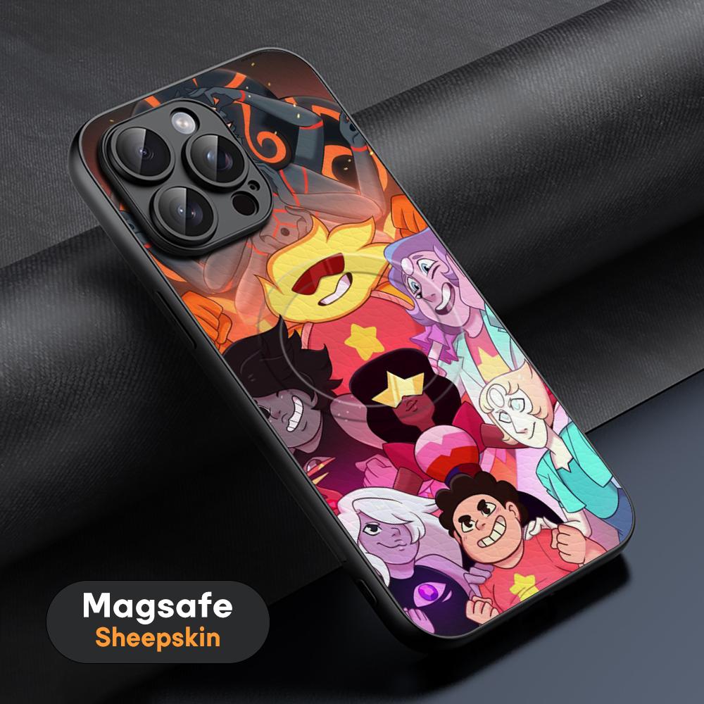 Steven cute universe design Phone Case For iPhone 16 15 14 13 12 11 Plus Pro Max High-end Luxury Magsafe Sheepskin