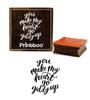 Printtoo You Make My Heart Giddy Up Quote Design Square Wooden Rubber Stamp-2 x 2