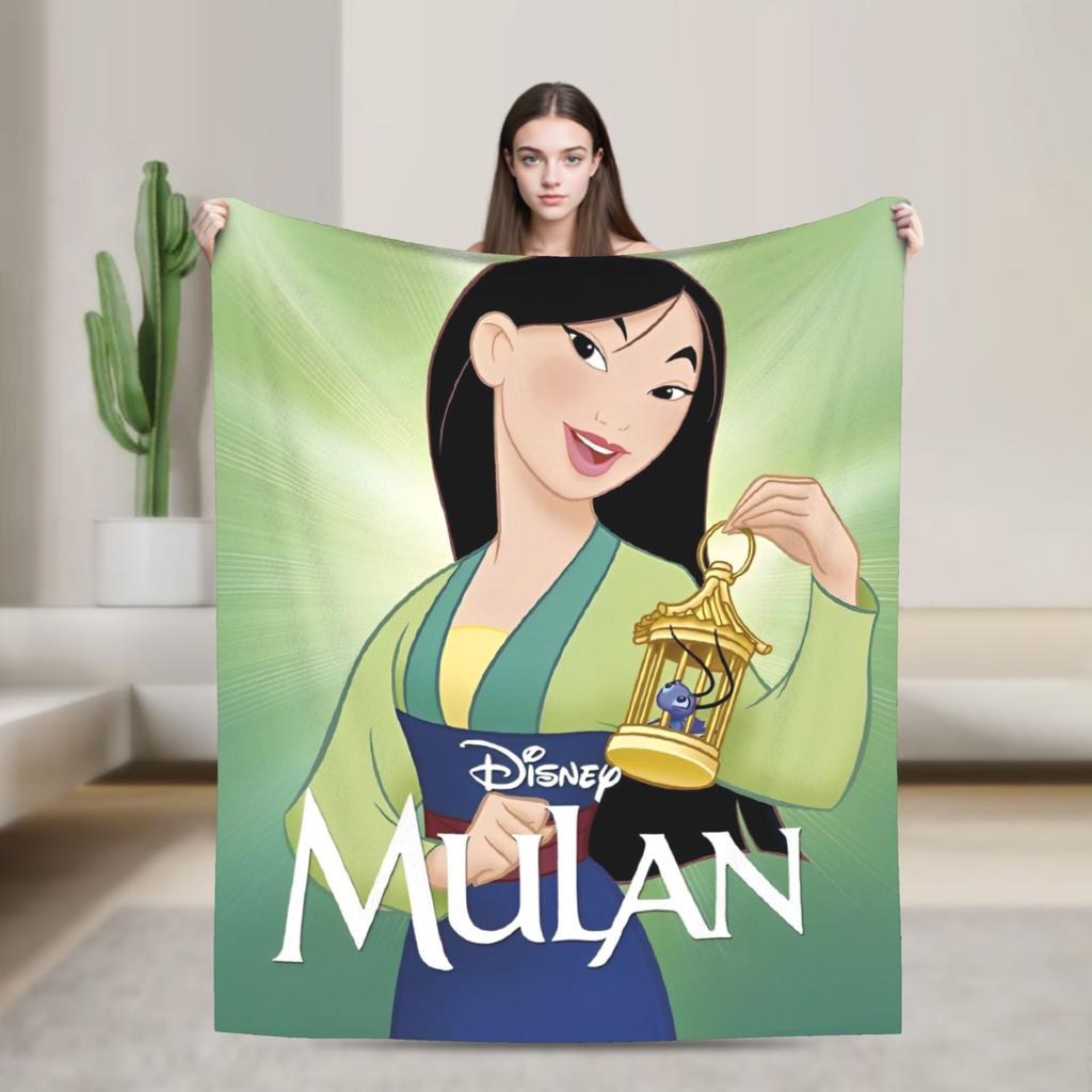 Mulan Cartoon Blankets Airplane Travel Flannel Throw Blanket For Outdoor Soft Warm Custom Quality Bedspread Birthday Gift