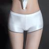 Women Underpants Smooth Ice Silk Solid Color Mid Waist Moisture-wicking Slim Fit High Elasticity Daily Wear Lady Boxers