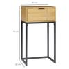 Side Table With Drawer Modern Side Table With Steel Legs For Hallway Living Room 40x30x76cm Natural