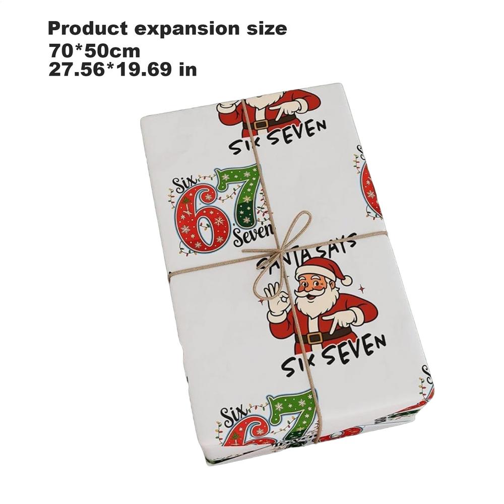 Christmas Gift Wrapping Paper Sheets 70x50cm Funny Santa Claus Pattern Gift Packaging Paper Roll For Wedding Party Decoration